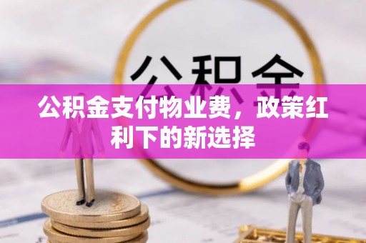 岳池公积金支付物业费，政策红利下的新选择