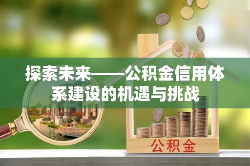 岳池探索未来——公积金信用体系建设的机遇与挑战