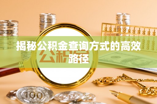 岳池揭秘公积金查询方式的高效路径